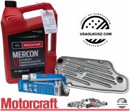 Syntetyczny olej Motorcraft MERCON V oraz filtr automatycznej skrzyni biegów A4LD Ford Aerostar 4X4
