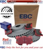 Przednie klocki RedStuff + tarcze hamulcowe 352mm EBC seria PREMIUM Ford Mustang 2015-