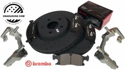 Przednie klocki BREMBO + WIERCONE tarcze hamulcowe HD Jeep Grand Cherokee 3,6 V6 2011- 