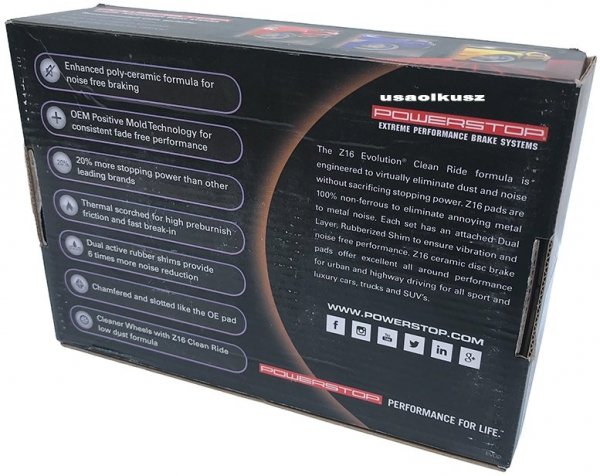 Klocki hamulcowe przednie POWERSTOP Z16 EVOLUTION Jeep Grand Cherokee 2011-