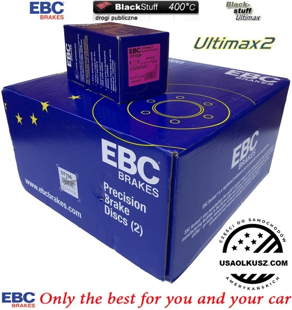 Tylne klocki Ultimax2 + tarcze hamulcowe EBC PREMIUM Chrysler Aspen