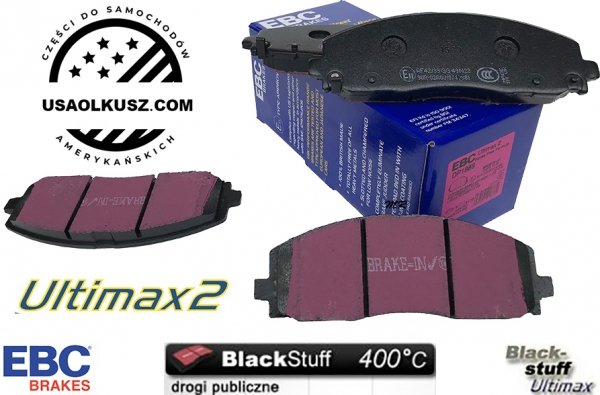 Przednie klocki Ultimax2 + NAWIERCANE NACINANE tarcze hamulcowe 330mm EBC seria GD Lancia Voyager 2012-