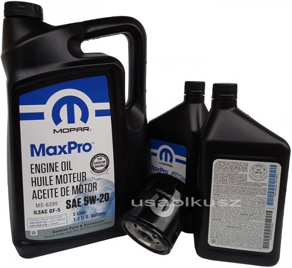 Olej MOPAR MaxPro 5W20 oraz oryginalny filtr Dodge Durango 5,7 V8 2015-