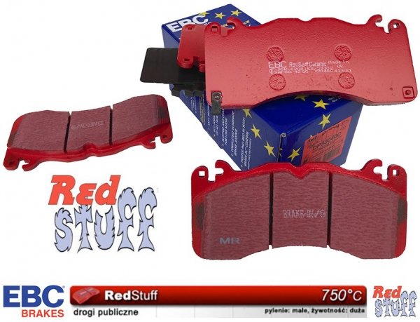 Przednie CERAMICZNE klocki RedStuff + tarcze hamulcowe EBC seria GD Ford Mustang 5,0 V8 2015-