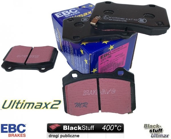 Tylne klocki Ultimax2 + tarcze hamulcowe 350mm EBC seria PREMIUM Chrysler 300C SRT