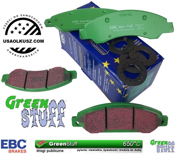 Przednie klocki GreenStuff + NACINANE tarcze hamulcowe 330mm EBC seria USR GMC Sierra 1500 2005-2007
