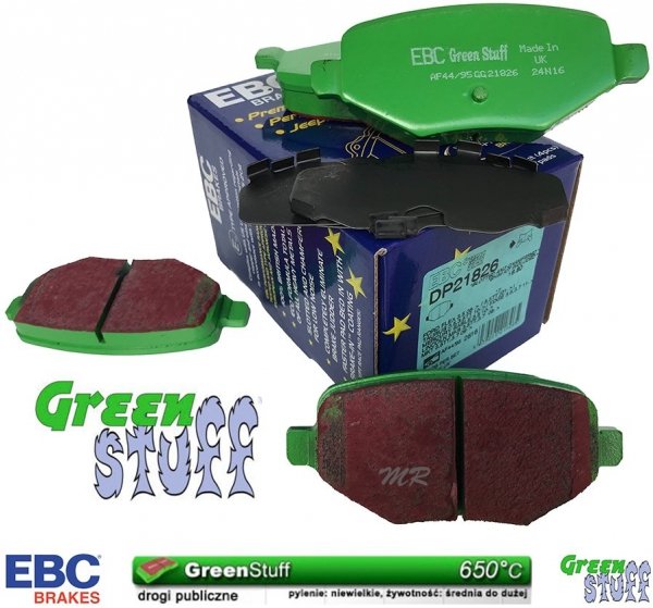 Tylne klocki GreenStuff + NAWIERCANE NACINANE tarcze hamulcowe 330mm EBC seria GD Ford Edge 2011-2014