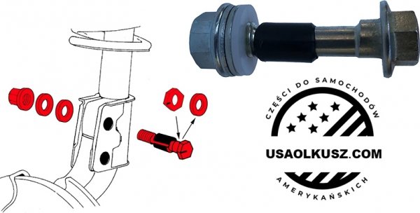 Śruba regulacji kąta pochylenia koła mimośród 14mm Chrysler Sebring 2007-