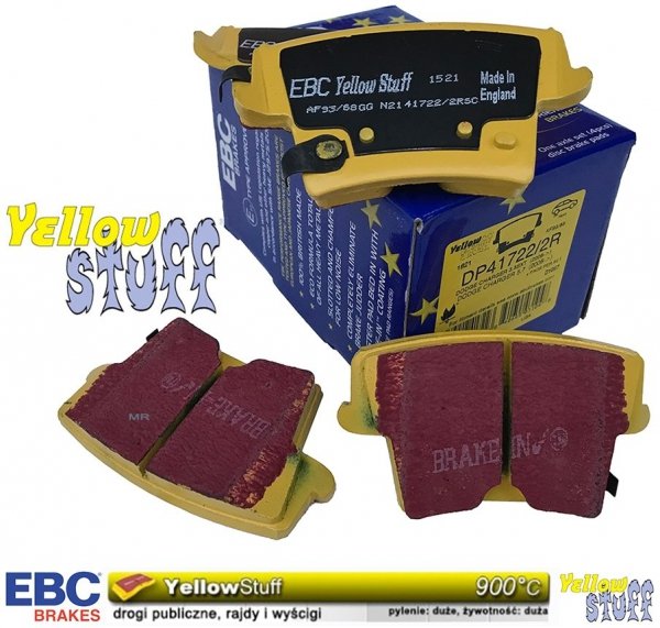 Tylne klocki YellowStuff + NACINANE NIE WENTYLOWANE tarcze hamulcowe EBC seria USR Lancia Thema RWD 3,6 V6
