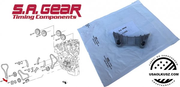 Prowadnica dolnego centralnego łańcucha rozrządu silnika górna Cadillac CTS V6 2004-2015