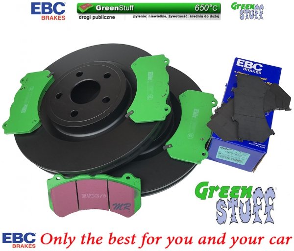 Przednie klocki GreenStuff + tarcze hamulcowe 380mm EBC seria USR Dodge Durango SRT -2020