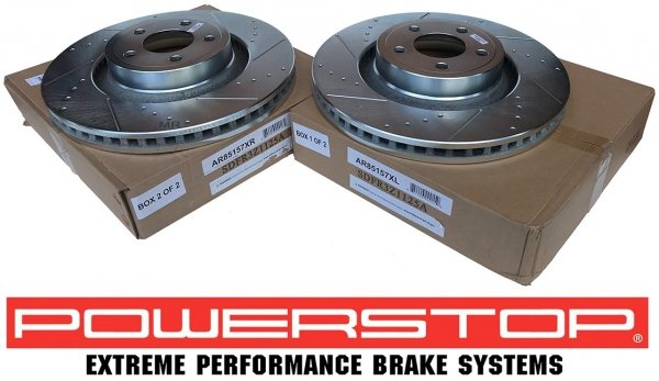 Przednia WIERCONA NACINANA tarcza hamulcowa 352mm POWERSTOP Ford Mustang 2015-