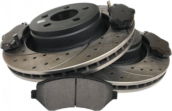 Klocki + WIERCONE tarcze hamulcowe przednie 332mm Jeep Liberty 2008-