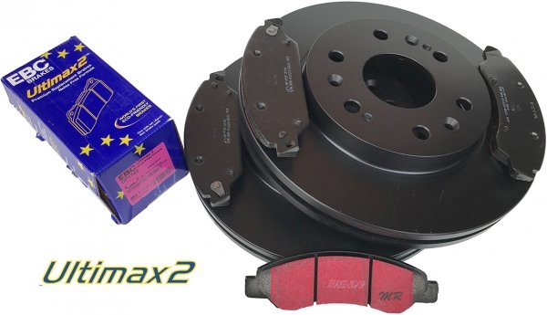 Przednie klocki Ultimax2 + tarcze hamulcowe 330mm EBC seria PREMIUM GMC Yukon 2007-2008