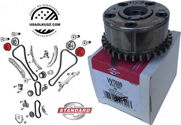 Koło zębate zmiennych faz rozrządu VVT wałka zaworów wydechowych/wylotowych RAM 1500 DT 3,6 V6 2019-