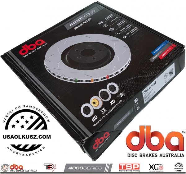 Przednie klocki RACE PERFORMANCE + tarcze hamulcowe DBA seria 4000 T3 Ford Mustang 5,0 V8 2015-