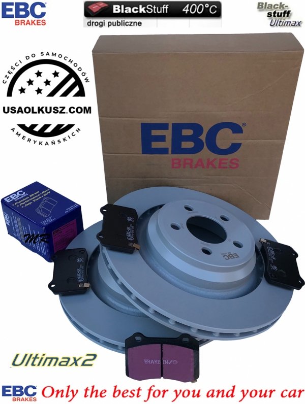 Tylne klocki Ultimax2 + tarcze hamulcowe 350mm EBC seria PREMIUM Dodge Magnum SRT-8 6,1 V8