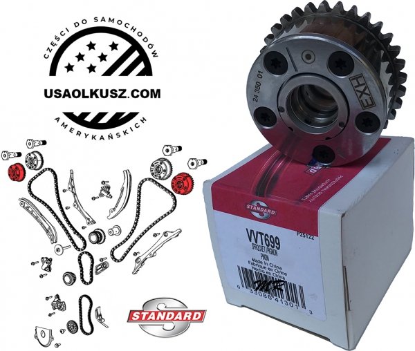 Koło zębate zmiennych faz rozrządu VVT wałka zaworów wydechowych/wylotowych Jeep Gladiator JT 3,6 V6