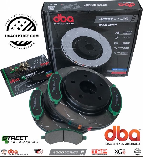 Przednie klocki Street Performance + tarcze hamulcowe DBA 4000 T3 Dodge Durango 2007-2009