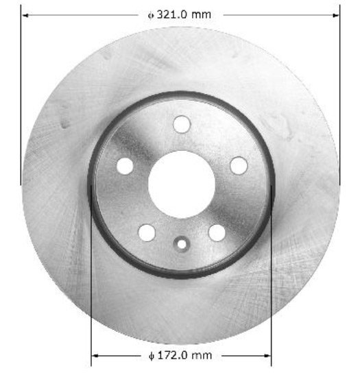 Przednia NACINANA tarcza hamulcowa 321mm Chevrolet Malibu 2013-