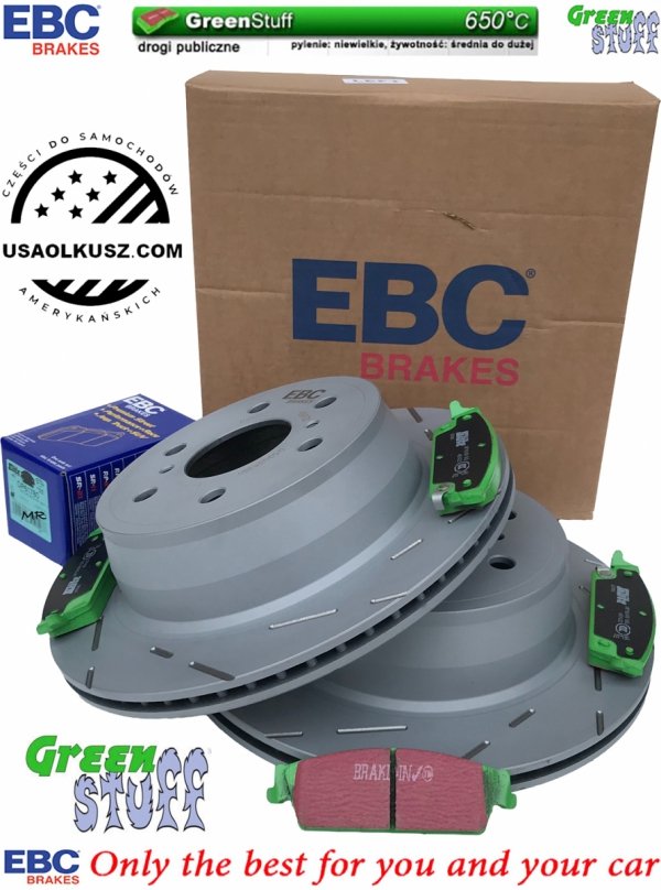 Tylne klocki GreenStuff + NACINANE tarcze hamulcowe 345mm EBC seria USR Chevrolet Silverado 1500 2007-2019