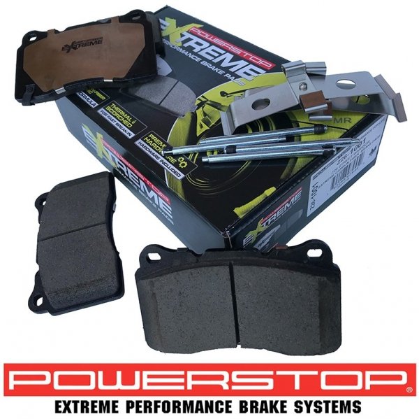 Przednie klocki + WIERCONE tarcze hamulcowe 355mm POWERSTOP Ford Mustang 2005-2014
