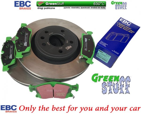 Przednie klocki GreenStuff + tarcze hamulcowe 350mm EBC seria PREMIUM Jeep Grand Cherokee 2011-