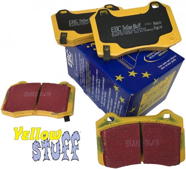 Tylne klocki YellowStuff + NAWIERCANE NACINANE tarcze hamulcowe EBC seria GD Jeep Grand Cherokee SRT / Trackhawk