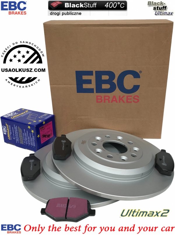 Tylne klocki Ultimax2 + tarcze hamulcowe 330mm EBC seria Premium Lincoln MKX 2011-2015