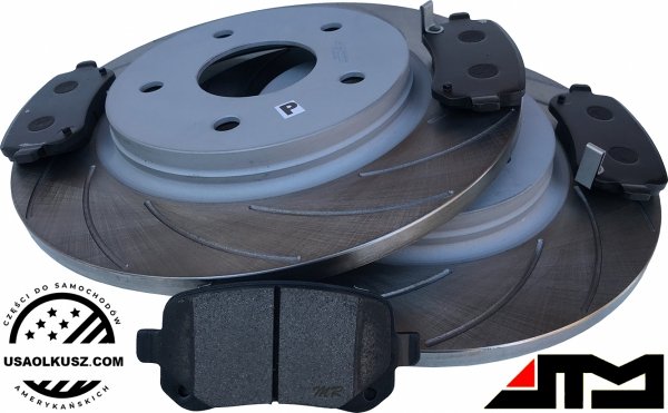 Tylne klocki + NACINANE tarcze hamulcowe 305mm ATM SLOTTED Volkswagen Routan