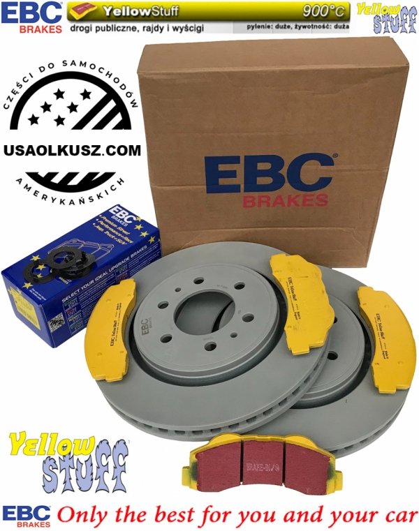 Przednie klocki YellowStuff + tarcze hamulcowe EBC seria Premium Ford Expedition 2011-2021