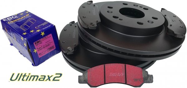 Przednie klocki Ultimax2 + tarcze hamulcowe 330mm EBC seria PREMIUM GMC Yukon 2007-2008