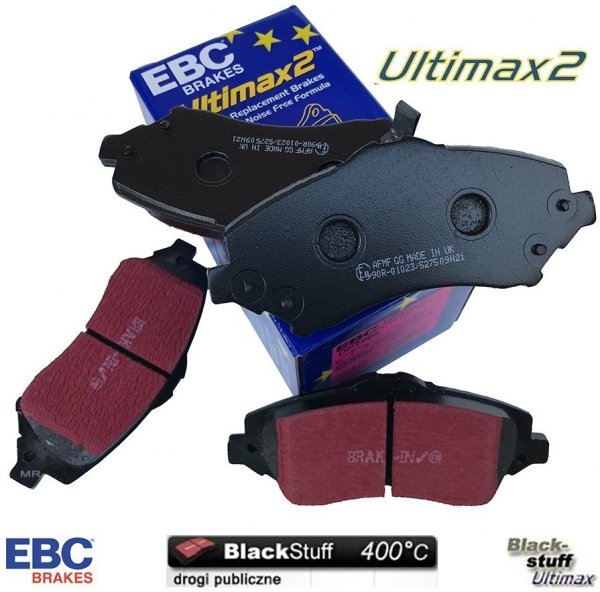 Przednie klocki Ultimax2 + NACINANE tarcze hamulcowe 302mm EBC seria USR Fiat Freemont -2012