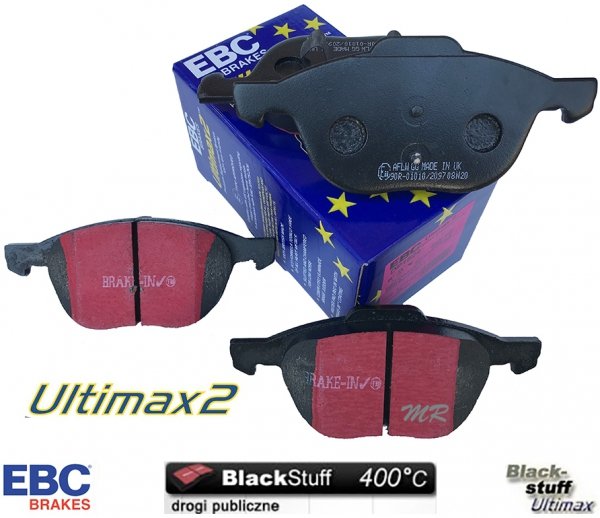 Przednie klocki Ultimax2 + tarcze hamulcowe 300mm EBC seria Premium Ford Escape FWD 2013-2019
