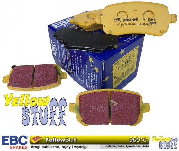 Tylne klocki YellowStuff + NACINANE tarcze hamulcowe 305mm EBC seria USR Chrysler Voyager Town Country 2008-