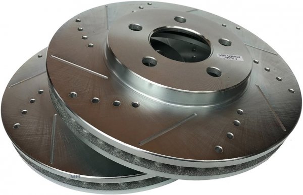 Przednie klocki Z26 + WIERCONE tarcze hamulcowe 293mm POWERSTOP Ford Mustang 2005-2010