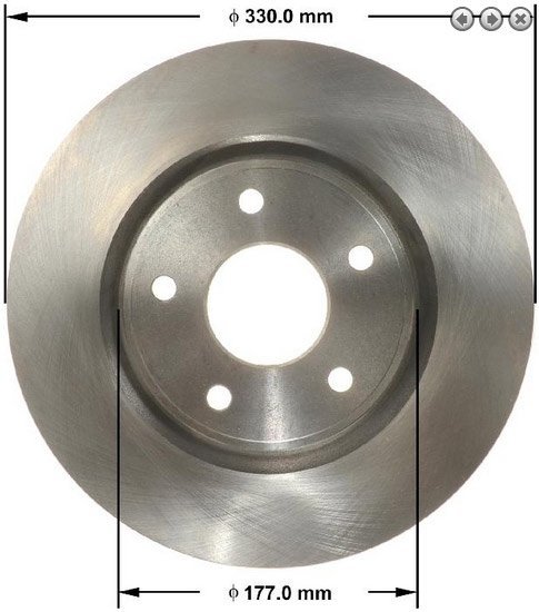Wentylowana tarcza hamulcowa przednia 330mm Volkswagen Routan 2012-
