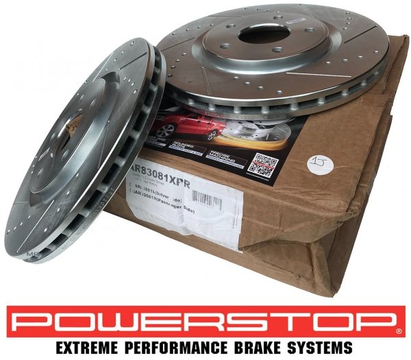 Przednia WIERCONA nacinana tarcza hamulcowa 330mm POWERSTOP Lancia Voyager 2012-
