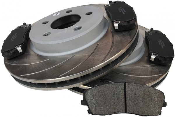 Przednie klocki + NACINANE tarcze hamulcowe 320mm SLOTTED Chrysler 300C