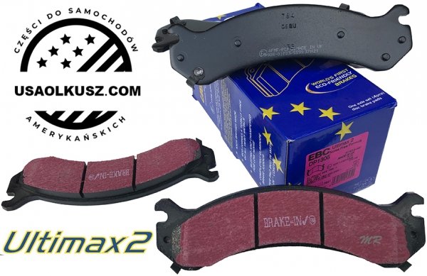 Przednie klocki Ultimax2 + NACINANE tarcze hamulcowe EBC seria USR GMC Yukon XL 2500 2000-2013