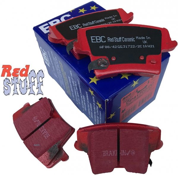 Tylne CERAMICZNE klocki RedStuff + NIE WENTYLOWANE tarcze hamulcowe EBC seria PREMIUM Lancia Thema 3,6 V6