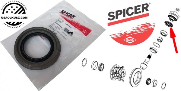 Uszczelniacz wałka ataku przedniego mostu M210 DANA44 Jeep Gladiator JT