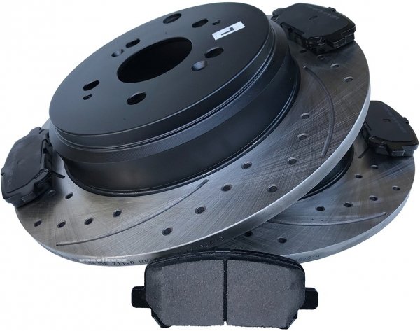 Tylne klocki + WIERCONE tarcze hamulcowe Acura MDX 2007-