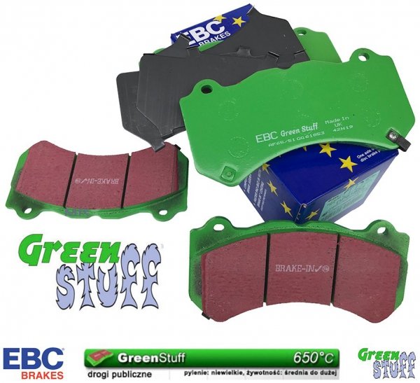 Przednie klocki EBC GreenStuff + tarcze hamulcowe DBA T3 Dodge Challenger SRT Hellcat Demon -2020