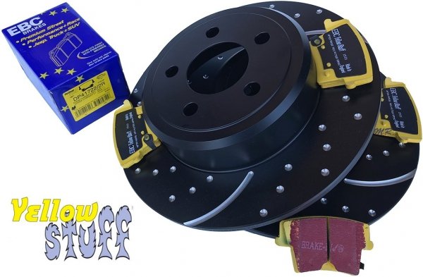 Tylne klocki YellowStuff + WIERCONE NACINANE tarcze hamulcowe EBC seria GD Dodge Magnum