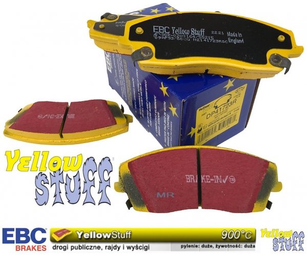 Przednie klocki YellowStuff + WIERCONE NACINANE tarcze hamulcowe 320mm EBC seria GD Dodge Challenger RWD V6