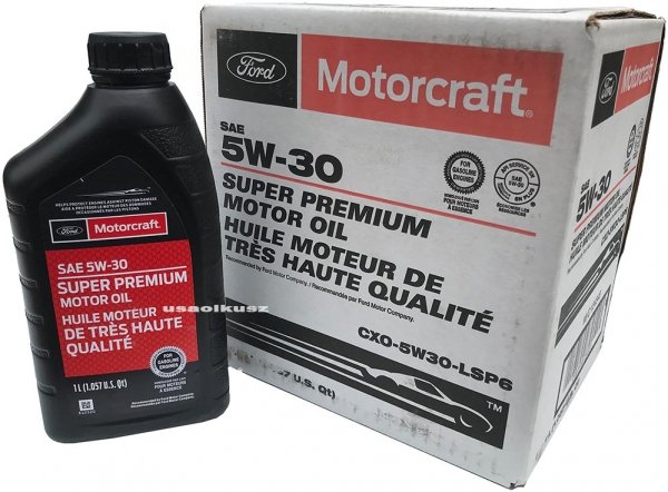 Oryginalny filtr oraz syntetyczny olej silnikowy Motorcraft 5W30 Ford Mustang 3,8 / 3,9 V6