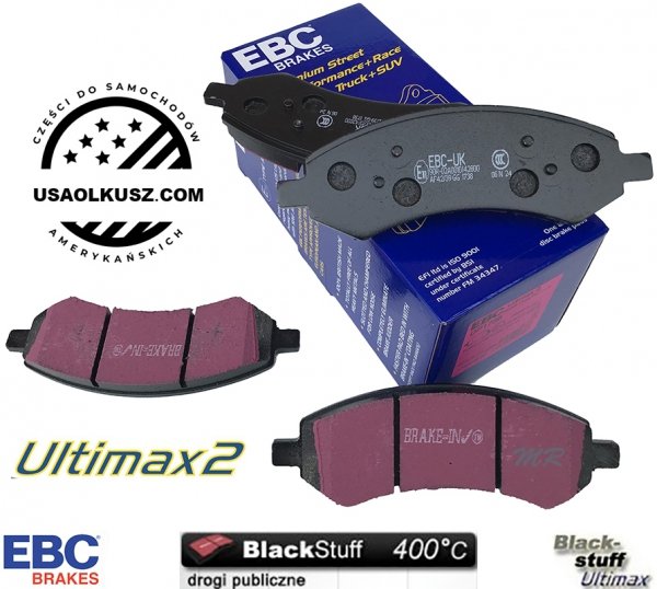 Przednie klocki Ultimax2 + tarcze hamulcowe EBC seria PREMIUM Dodge RAM 1500 2006-