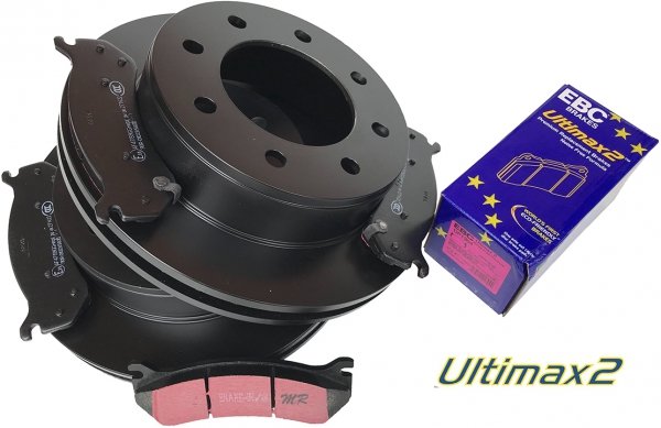 Tylne klocki Ultimax2 + tarcze hamulcowe EBC seria PREMIUM GMC Yukon XL 2500 2000-2007