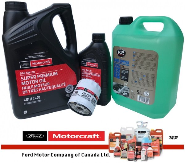 Oryginalny filtr oraz syntetyczny olej silnikowy Motorcraft 5W30 Ford Explorer 2,0 / 2,3